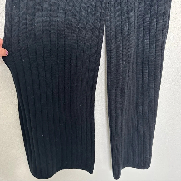 Theory wide leg rib knit athleisure pants - Picture 5 of 8